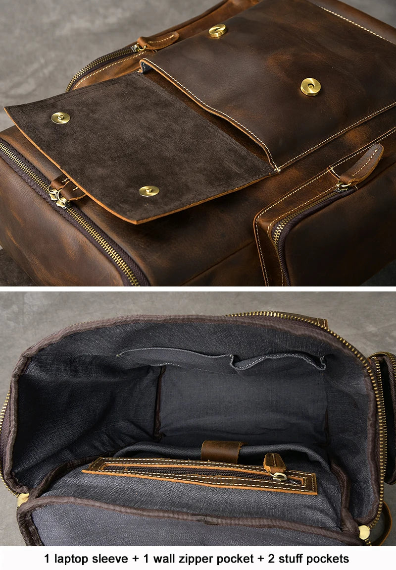 Carver | Crazy Horse Leather Bacpack