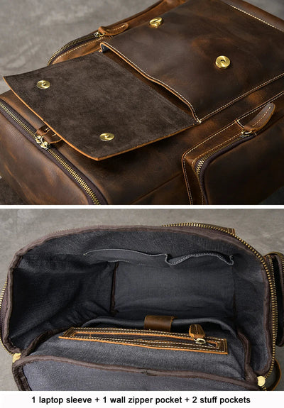 Carver | Crazy Horse Leather Bacpack