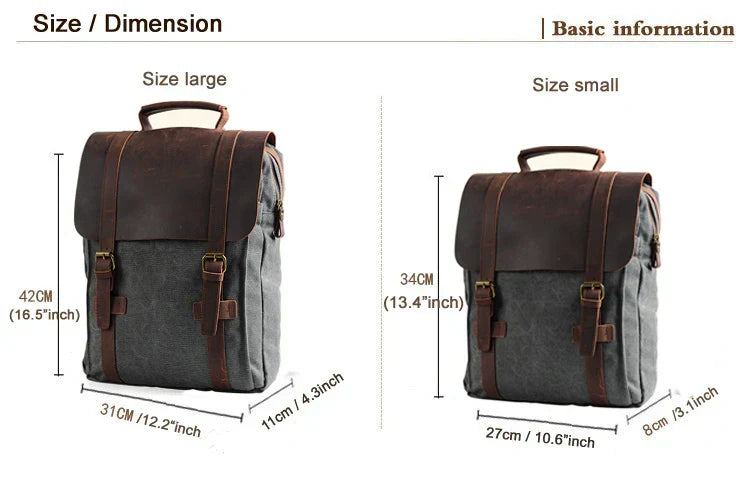 Harlan | Fashion Canvas Leather School Bag