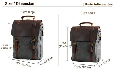Harlan | Fashion Canvas Leather School Bag
