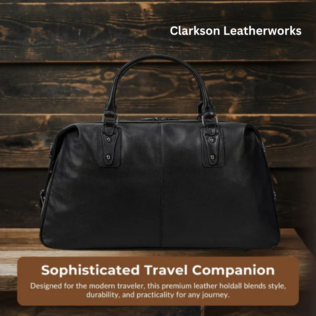 Black Leather Holdall | AALBORG