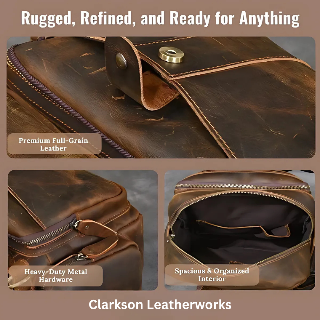 Brown Leather Backpack | BASEL