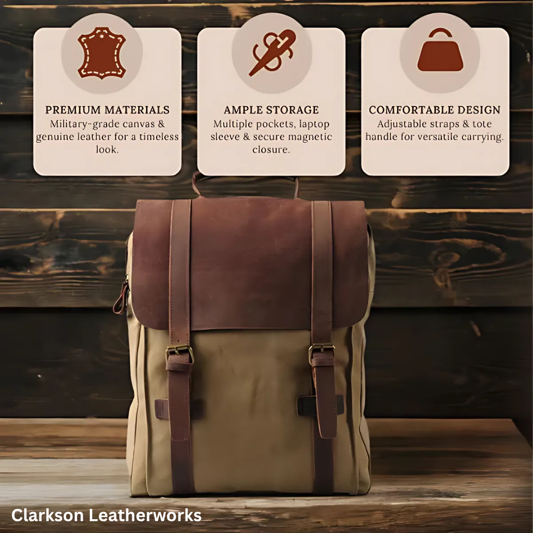 Harlan | Fashion Canvas Leather School Bag