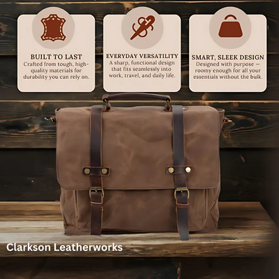 Canvas & Leather Messenger Bag | BRUGES
